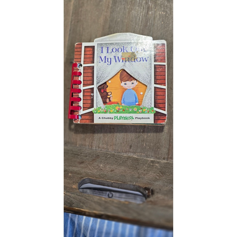 VINTAGE CHUBBY PLAYSKOOL book i look out my window guc see images pages spiral